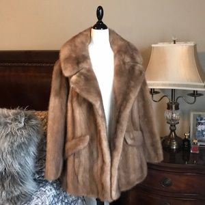 ⚜️Natural Autumn Haze Mink Fur Coat Small⚜️